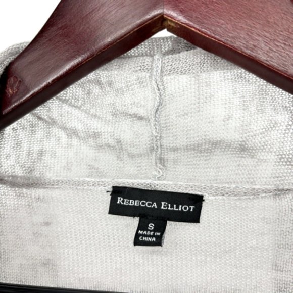 Rebecca Elliot Cardigan Open Front Gray Lightweight Linen Blend Small NWT $110 - Picture 4 of 8
